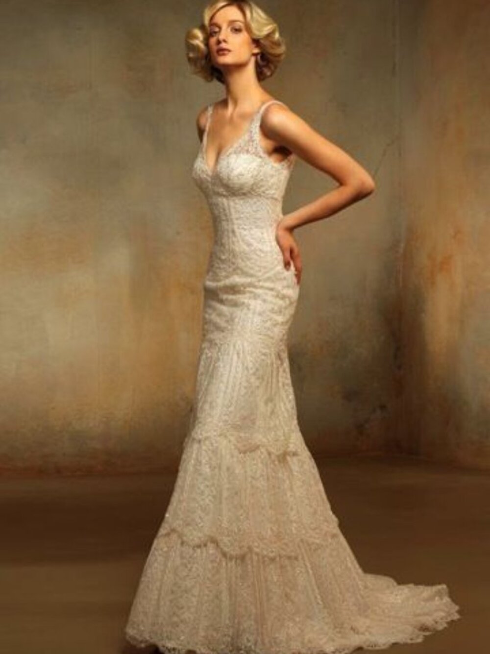 New Unaltered Pronovias Oceano Wedding Dress Ivory (Lace) Size 12